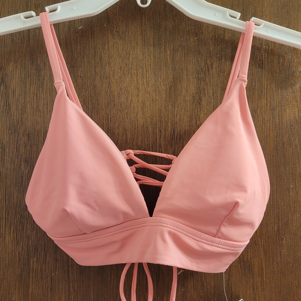 Jessica Simpson NEW Bubble Gum‎ Pink Bikini Top Size SM ADJUSTABLE BACK & STRAPS